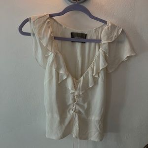 Reformation lace up white top